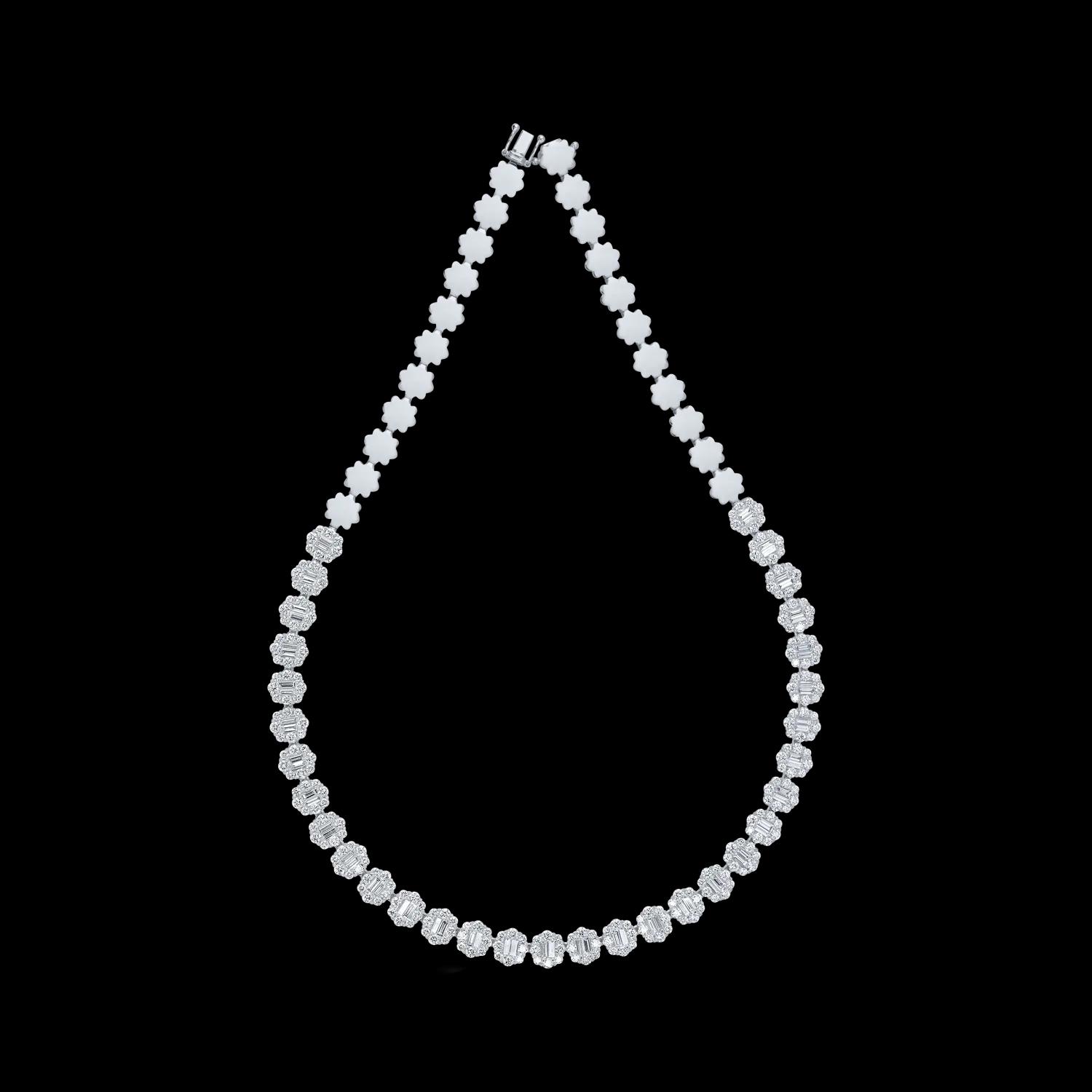 Колие от бяло злато с 11.3кт диаманти