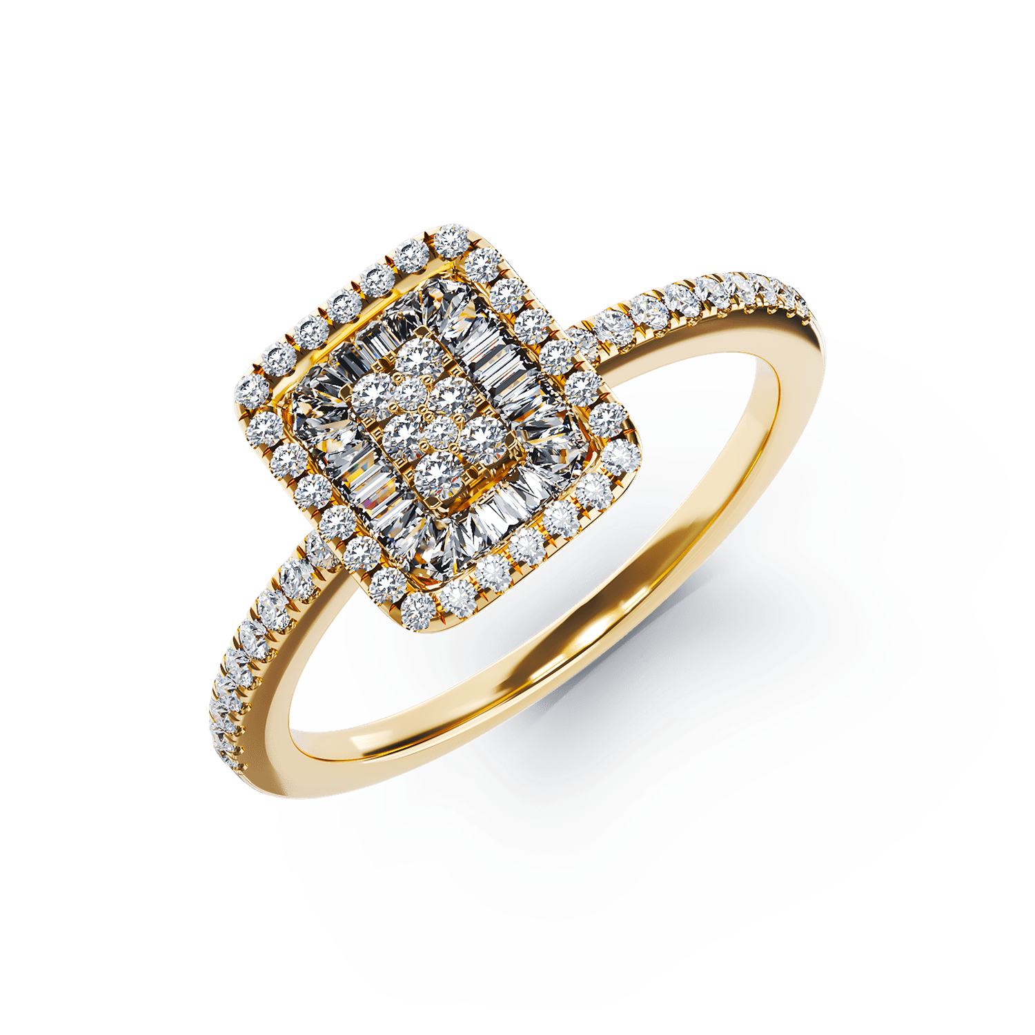 Годежен пръстен от 18K жълто злато с диаманти 0.29ct