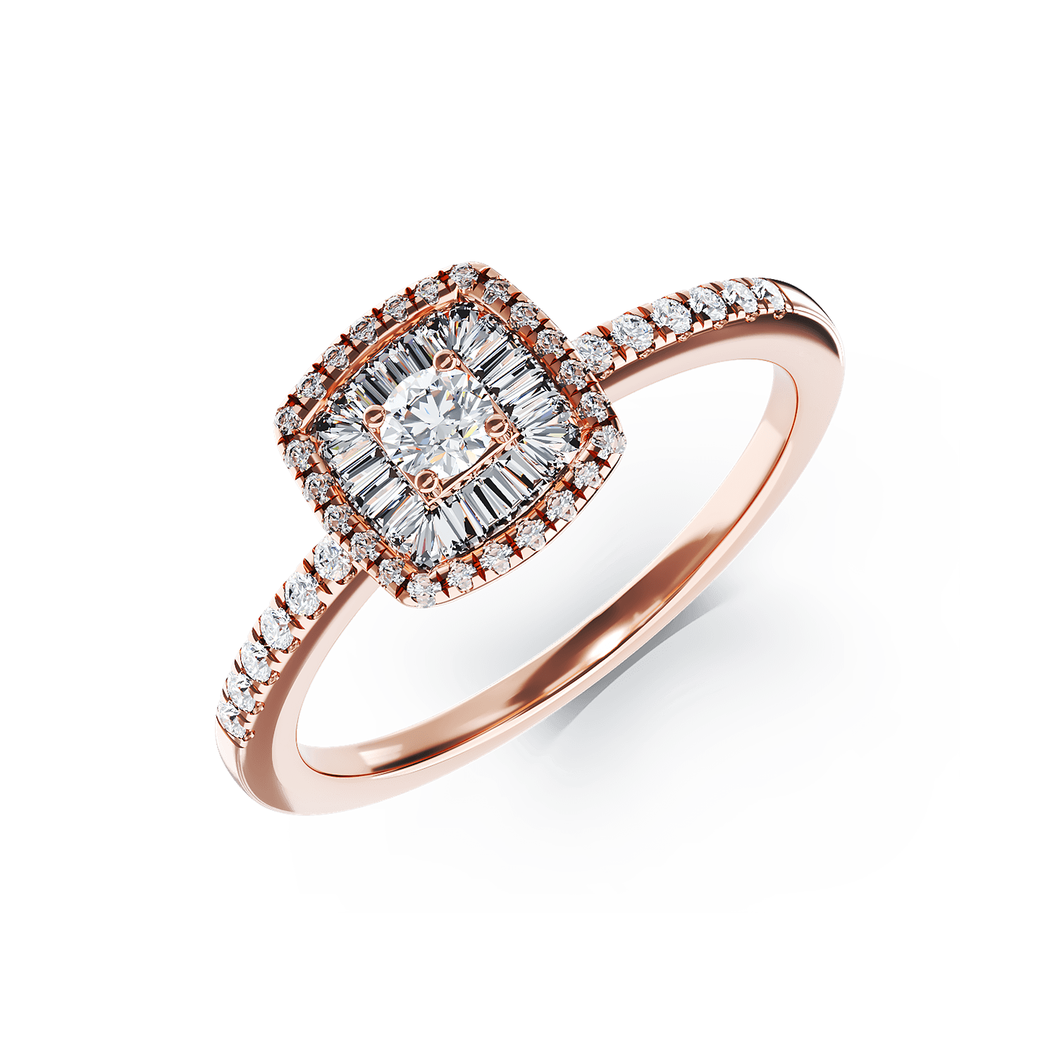 Годежен пръстен от 18K розово злато с 0.36ct диаманти