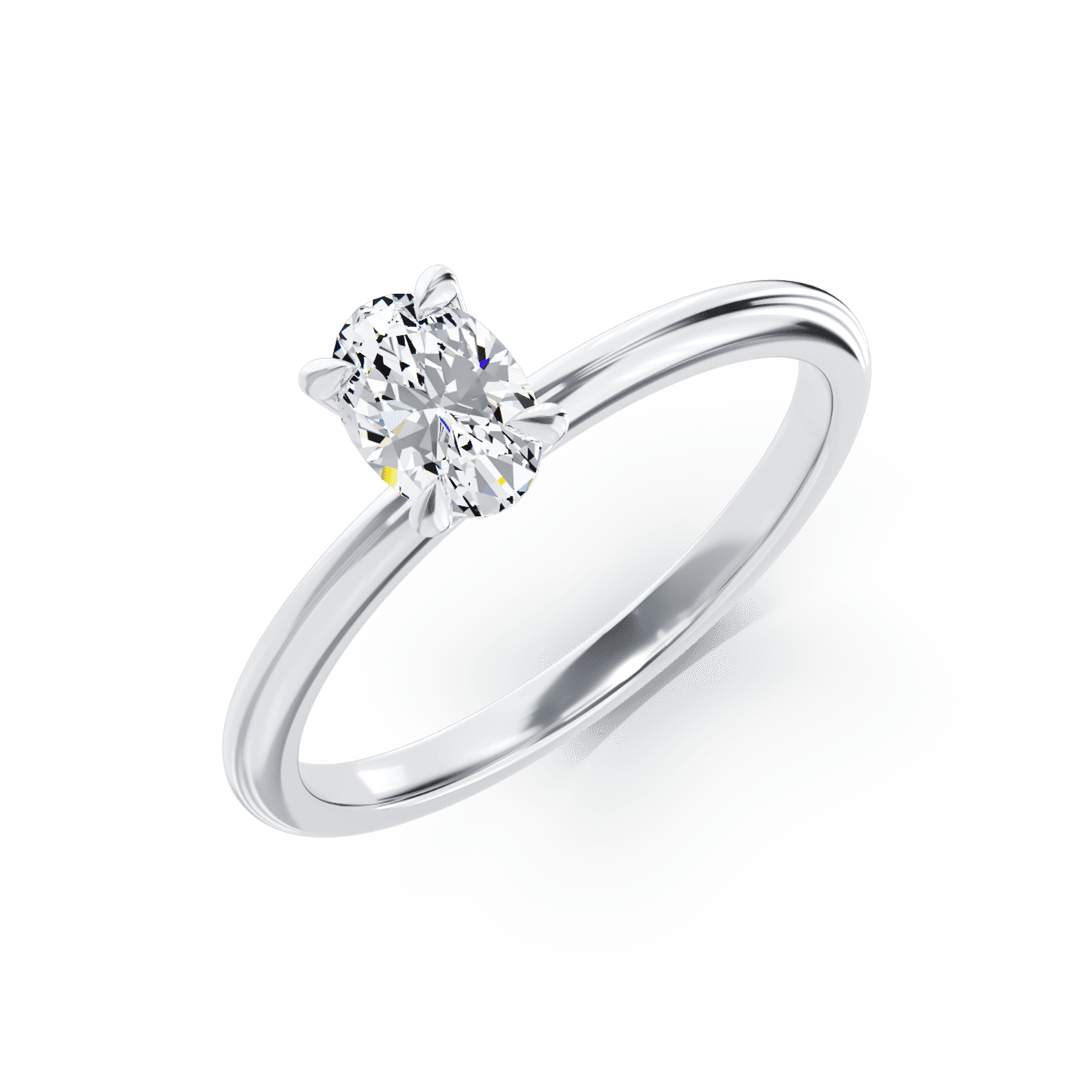 Годежен пръстен от бяло злато 18К с диамант 0.3гкт