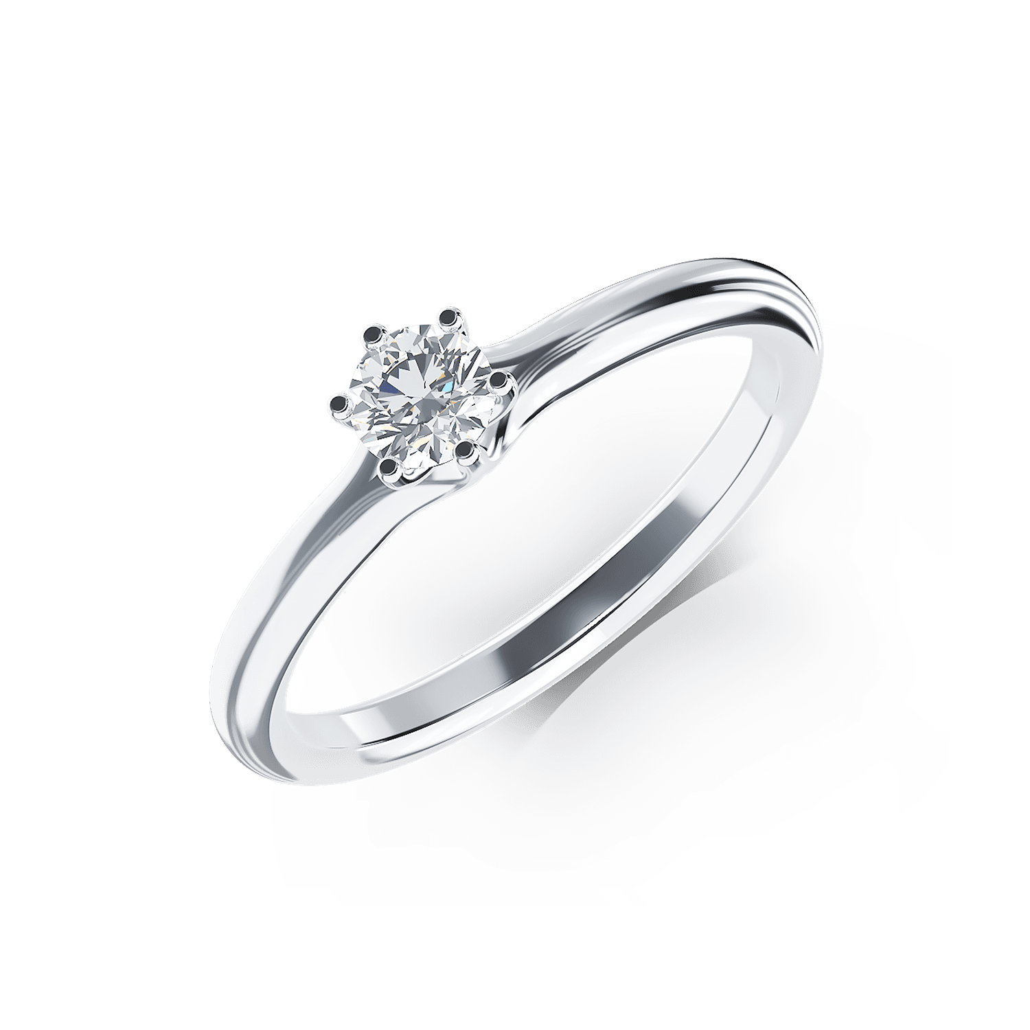 Платинен годежен пръстен с диамант пасианс 0.193