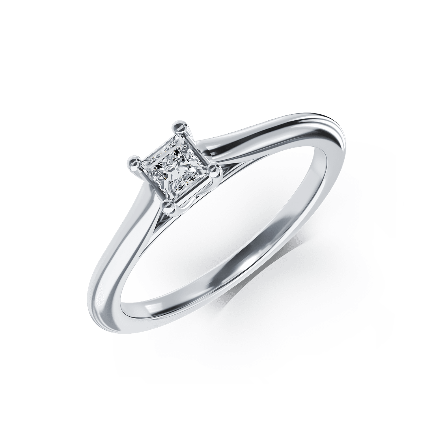 Платинен годежен пръстен с диамант пасианс 0.25